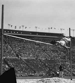 Babe Didrikson in High Jump Event