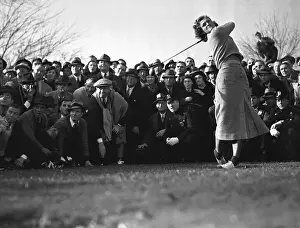 Flushing Prints: Babe Didrikson Playing for Crowd of Spectators