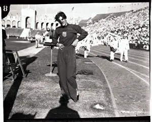 Babe Didrikson Standing Beside Olympic Track
