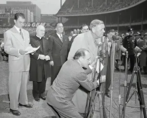 Babe Ruth Addressing Crowd
