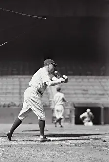 Babe Ruth Anticipating Ball
