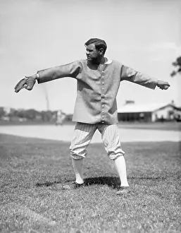 Petersburg Prints: Babe Ruth in a Catching Stance