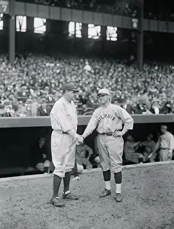 Babe Ruth Congratulating George Sisler on Game Performance