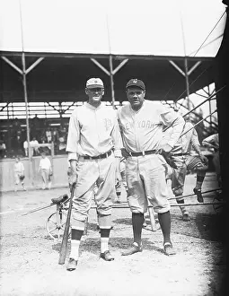 Babe Ruth and Cy Williams Posing on Field