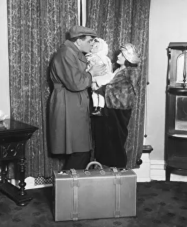 Babe Ruth and Family Before Leaving for New Season