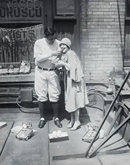 Babe Ruth Feeding Madge Kennedy