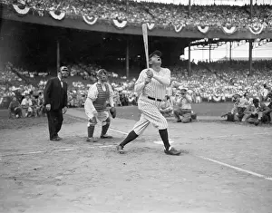 Batting Prints: Babe Ruth Hitting Baseball