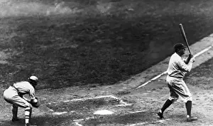 Squatting Prints: Babe Ruth Hitting Home Run