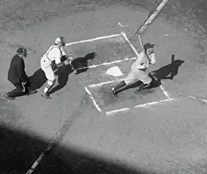 Babe Ruth Hitting Home Run