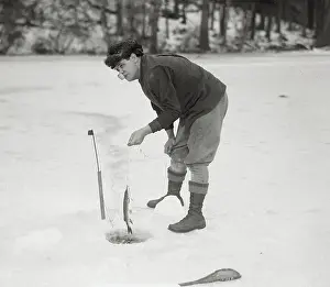 Babe Ruth Ice-Fishing