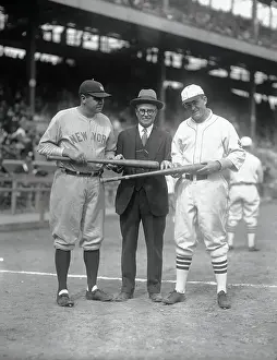 Babe Ruth with JA Hillerich and Rogers Hornsby