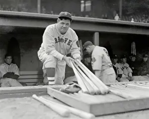 Babe Ruth Looking over Bats