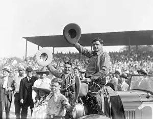 Babe Ruth and Lou Gehrig Acknowledging Crowd