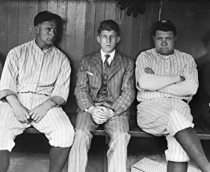 Babe Ruth and Lou Gehrig with Young Jimmy Patterson