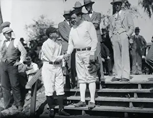 Babe Ruth and Miller Huggins Shaking Hands