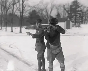 Babe Ruth Pointing Rifle