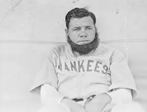 Babe Ruth Posing in Fake Beard