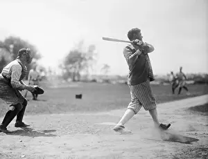 Petersburg Prints: Babe Ruth Ready to Bat Baseball