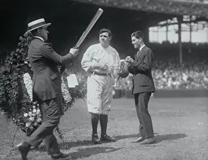 Caution Prints: Babe Ruth Receiving Silver Bat