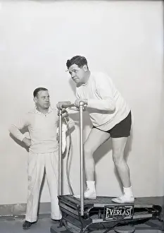 Gymnasium Prints: Babe Ruth on Running Machine
