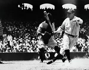 Defeat Prints: Babe Ruth Runs After Hitting a Homer