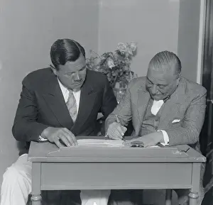 Babe Ruth Signing Contract with Colonel Ruppert