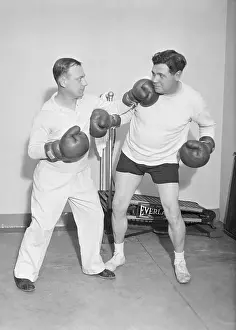 Slugger Prints: Babe Ruth Sparring with Art McGovern