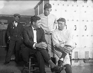 Babe Ruth Speaking with Colleagues