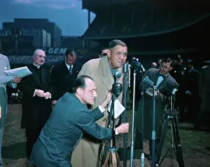 Babe Ruth Speaking in Microphone