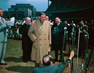 Babe Ruth Speaking to the Press