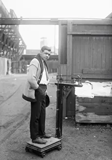 Babe Ruth Standing on Scale