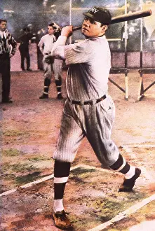 Swinging Prints: Babe Ruth Swings A Bat