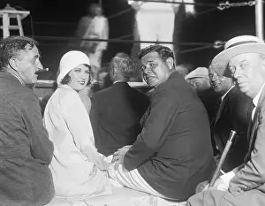 Babe Ruth and Wife at Boxing Match