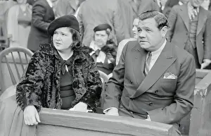 Babe Ruth and Wife in the Grandstand