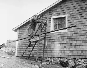 Babe Ruth Working on House