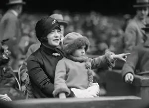 Babe Ruth's Wife and Daughter in Grandstand