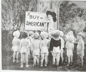 Toddler Prints: Babies Appearing in Movie with Buy American Sign
