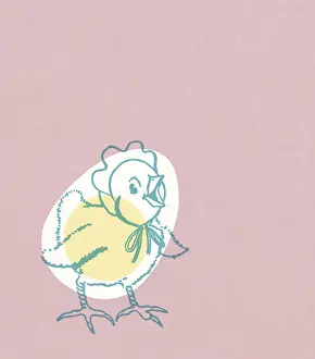 Young Bird Prints: Baby Chick and Egg