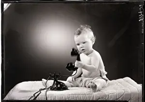 Blanket Prints: Baby Playing with Telephone