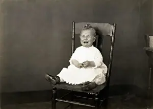 Side Chair Prints: Baby Sitting In Chair Crying