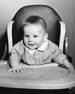 High Chair Prints: Baby sitting in high chair