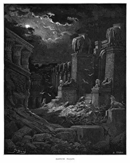Images Dated 15th August 2016: Babylon fallen engraving 1870