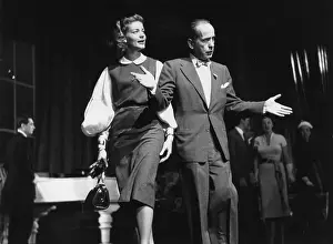 Prints of 28th May 1953: Husband and wife actors Lauren Bacall and Humphrey Bogart arriving at the London Palladium for a charity show Stars At Midnight' The Essence of Cool: Bacall And Bogart