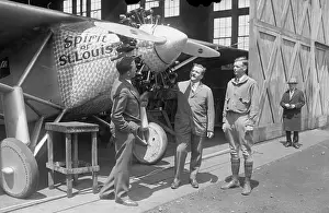 Backers of Charles Lindbergh Examining Plane