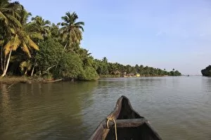 Kerala Collection: Backwater tour on a tributary of the Poovar River, Puvar, Kerala, South India, India, Asia
