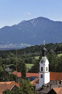 Steeples Prints: Bad Kohlgrub, Upper Bavaria, Bavaria, Germany, Europe