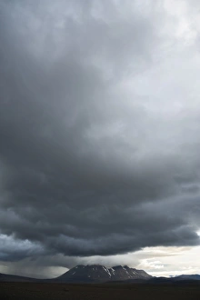 Images Dated 19th August 2011: Bad weather, view towards snow-covered mountains and Langjoekull Glacier