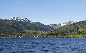 Mangfall Mountains Prints: Bad Wiessee with Hirschberg mountain and Fockenstein mountain