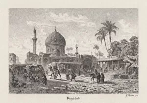 Mesopotamia Collection: Baghdad, capital of Iraq, steel engraving, published in 1885