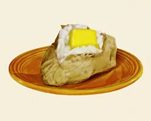 Healthy Food Collection: Baked Potato with Butter